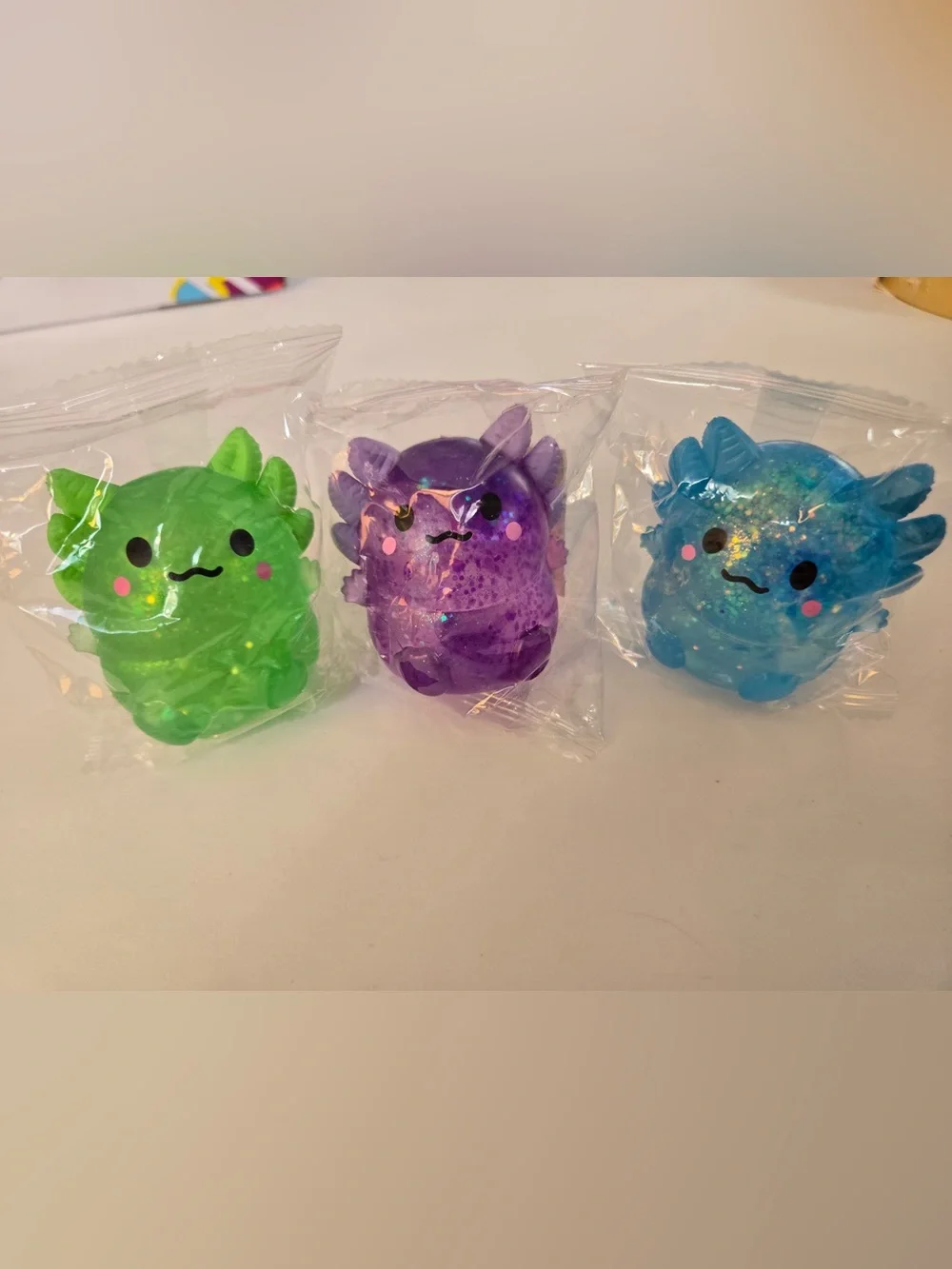 Glitter Axolotl Squishy Fidget Toys